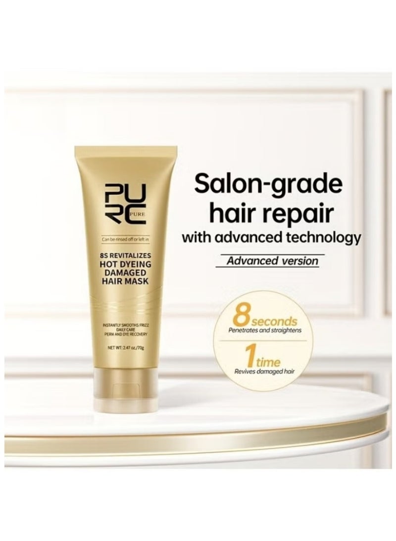 بورك قناع كيراتين 8 ثواني علاج تمليس وتنعيم احترافي للشعر التالف المجعد كريم إصلاح فوري - Image 1