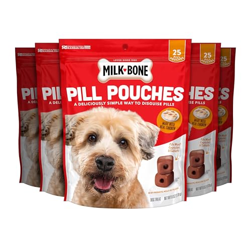 Milk-Bone Pill Pouches with Real Chicken Dog Treats, 6 Ounce Bag (Pack of 5) - Image 1