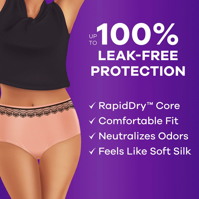 Always Discreet Boutique Adult Incontinence & Postpartum Underwear for Women, Low-Rise, Size Small/Medium, Black, Maximum Absorbency, Disposable, 24 Count (Packaging May Vary) - Image 2