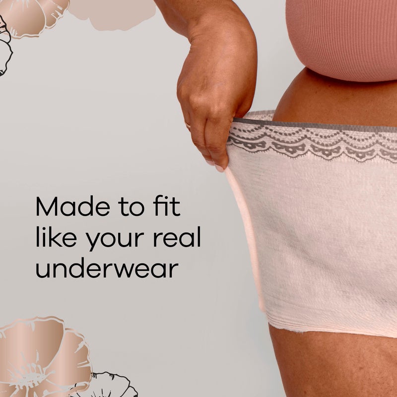 Always Discreet Boutique Adult Incontinence & Postpartum Underwear for Women, Low-Rise, Size Small/Medium, Black, Maximum Absorbency, Disposable, 24 Count (Packaging May Vary) - Image 5