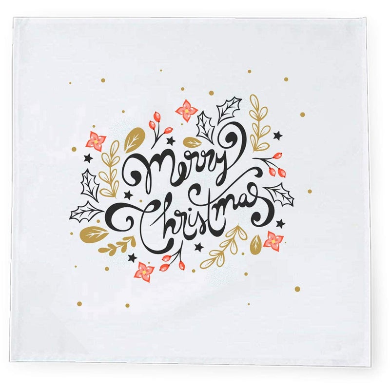 Khakee 6 Pcs Christmas Theme Tafta Silk Table Napkins 10x 10 for Xmas Decoration Christmas OrnamentsChristmas Gift npxmas195P - Image 2