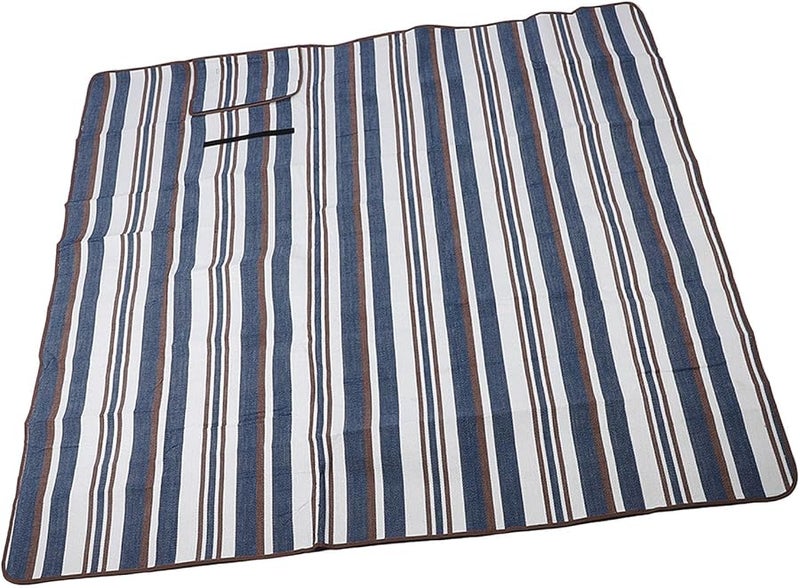 حصيرة نزهة من قماش أكسفورد المضاد للماء، قابلة للطي ومحمولة، بطانية خارجية للشاطئ باللون الأزرق - Image 5