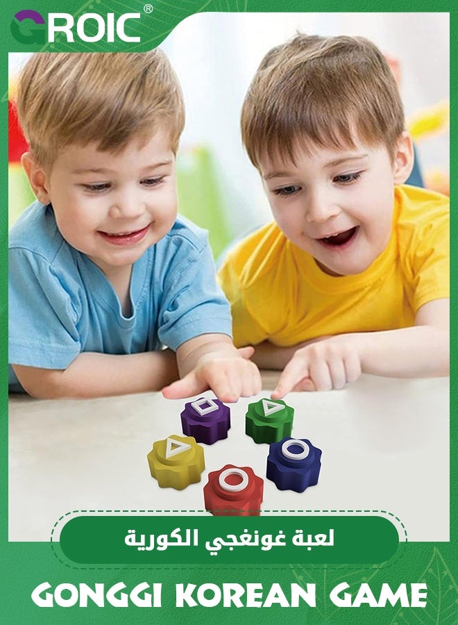 GROIC 5pcs Gonggi Korean Game Set with Detachable Spinner Design, Inseparable, Jackstones, Gonggi Stones, Traditional Korean Game for Party, Educational Tossing Stone Squid Game for Child - Image 3