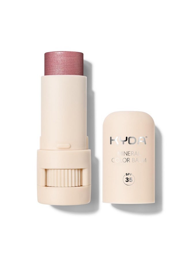 KYDA Mineral Color Balm, Spf 35, Creamy Blendable Color For Lips&Cheeks, Buildable Shimmer Finish, Lightweight Formula, Multiuse Makeup Stick, Rose  - Image 1