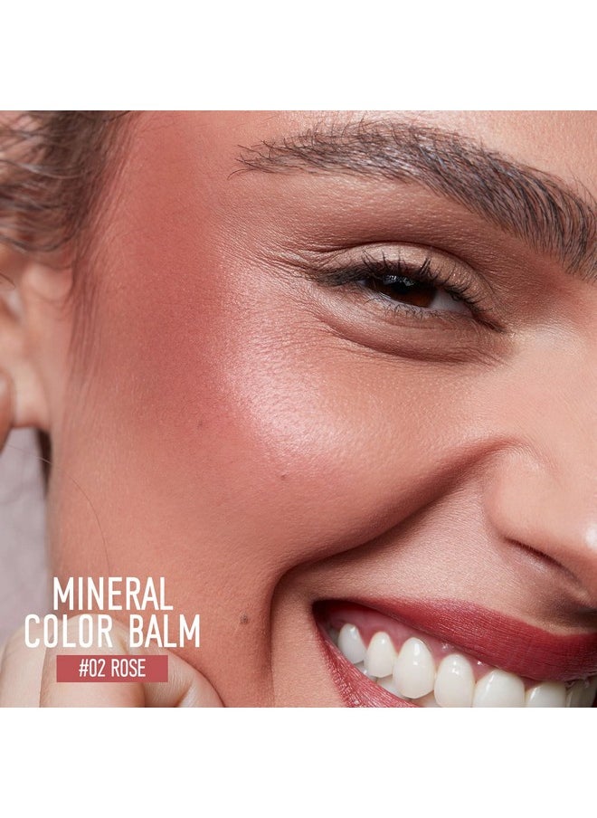 KYDA Mineral Color Balm, Spf 35, Creamy Blendable Color For Lips&Cheeks, Buildable Shimmer Finish, Lightweight Formula, Multiuse Makeup Stick, Rose  - Image 3