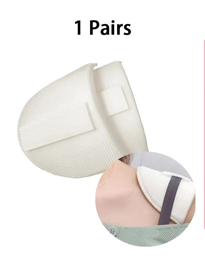 GMORO 1 Pairs White Foam Shoulder Pads,Sewing Shoulder Pads for Women Men,Soft Foam Padded Self Adhesive Shoulder Pad for Blazer Clothes Sewing Accessories Craft DIY - Image 1