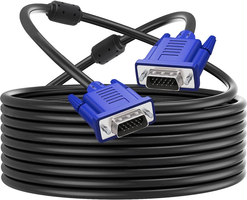 PASOW VGA to VGA Monitor Cable HD15 Male to Male for TV Computer Projector (30 Feet) - Image 1