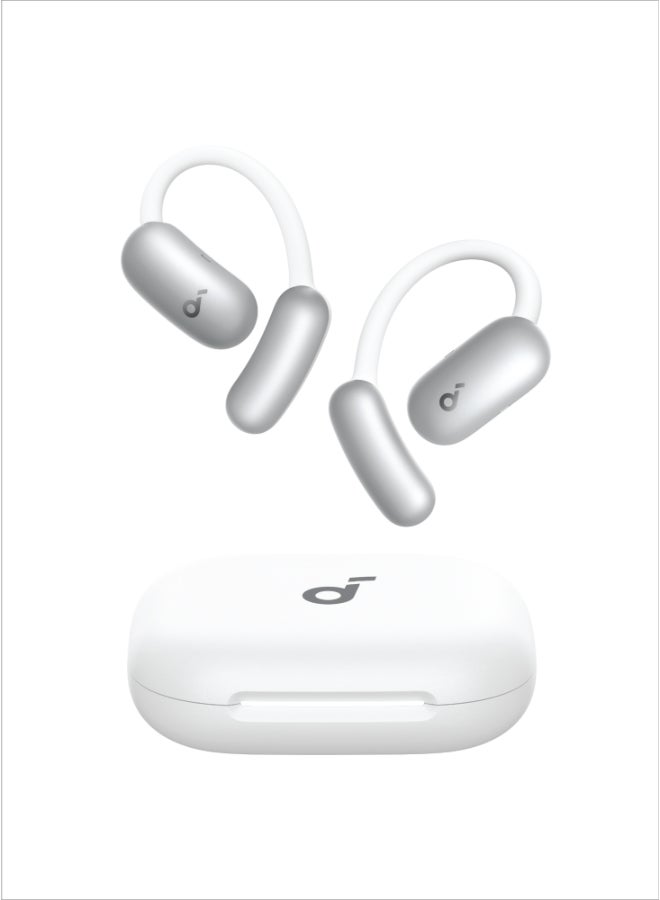 AeroFit 2 AI Assistant Open-Ear Headphones by Anker, Pressure-Free Fit, 2x Richer Bass, Real-Time Translation Earbuds, Hi-Res, 35H Playtime, IP55 white