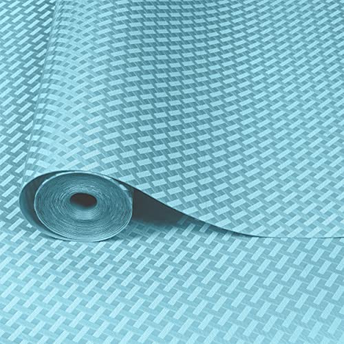 ElastPro EVA Food Grade Washable Anti Slip Mat/Sheet for Fridge, Shelf Liner, Table, Kitchen Drawer mat (Blue Crossed Stripe, 3 Meter) - Image 1