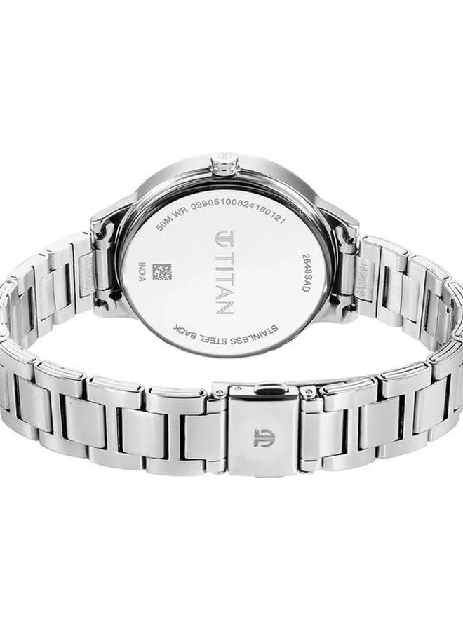 TITAN Women's Analog Display Watch With Silver Stainless Steel Strap - 2648SM12