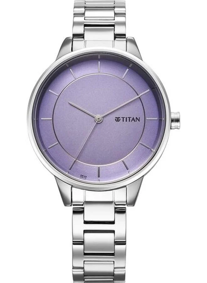 TITAN Women's Analog Display Watch With Silver Stainless Steel Strap - 2648SM12