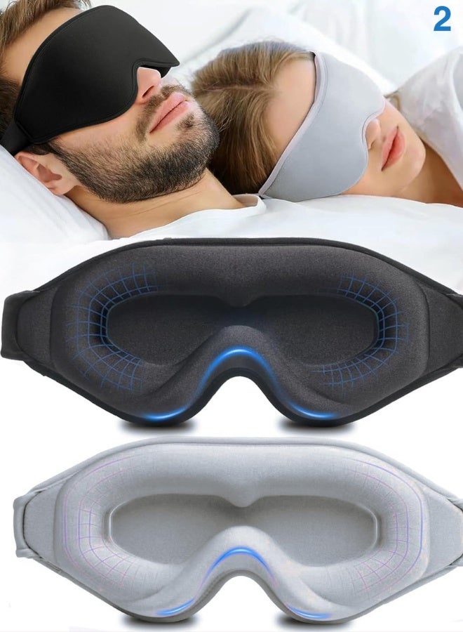3D Sleep Eye Mask – Ultra-Soft, Comfortable & Light-Blocking with Adjustable Strap – Ideal for Restful Sleep Anytime, Anywhere - Image 3