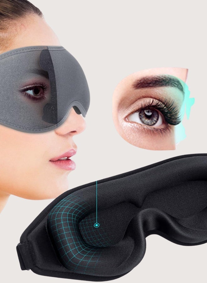 3D Sleep Eye Mask – Ultra-Soft, Comfortable & Light-Blocking with Adjustable Strap – Ideal for Restful Sleep Anytime, Anywhere - Image 4