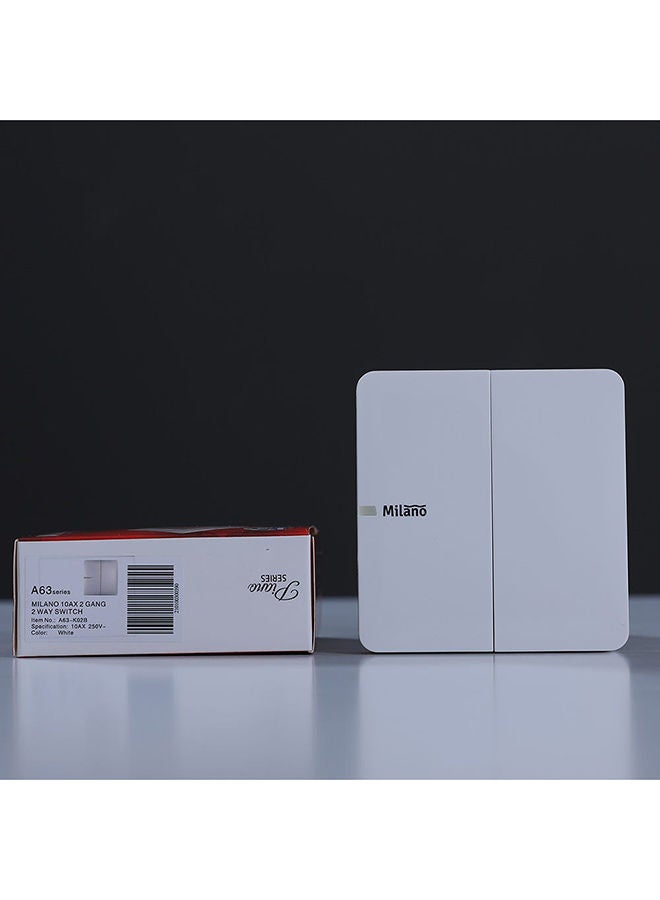 DANUBE HOME Danube Home - Milano 10A 2 Gang 2 Way Switch Wh Ps - Image 4