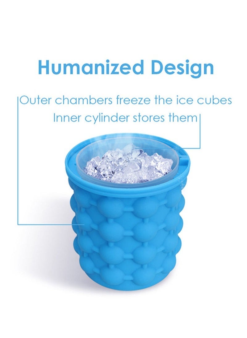 ELTRAZONE ❄️ Bucket Shape Ice Cube Maker – Blue 12cm Durable Silicone Mold for Perfect Ice Cubes – Easy to Use, Flexible Ice Tray for Cocktails, Drinks  Party Use - Image 2