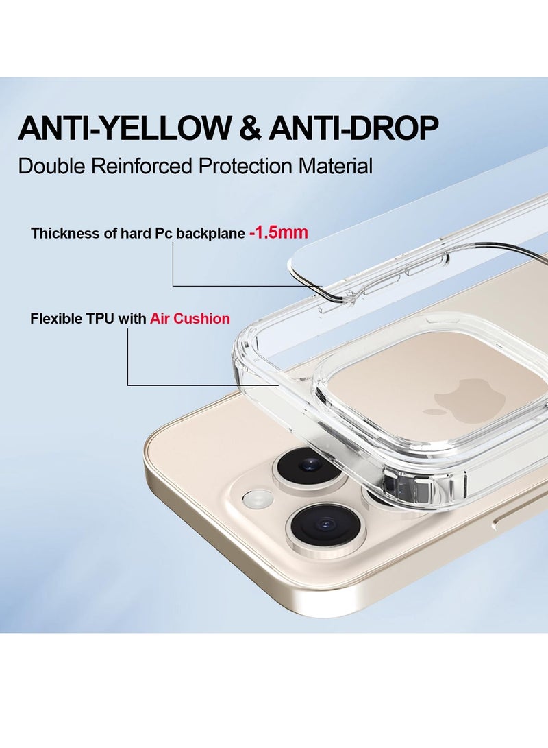MIGOFAST Crystal Clear Case for iPhone 16 Pro (6.3-Inch), [Anti-Yellowing] Hard Back Slim Shockproof Bumper Anti-Scratch, Suitable for Wireless Charging - Image 3