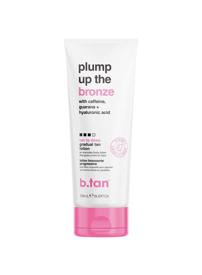 b tan b.tan Dark Gradual Self Tanning Lotion | Plump Up the Bronze Everyday Glow Lotion - Develop a Bronzed Glow, Infused With Hyaluronic Acid For Plump, Juicy Skin, Vegan, Cruelty & Paraben Free, 8 Fl Oz - Image 1