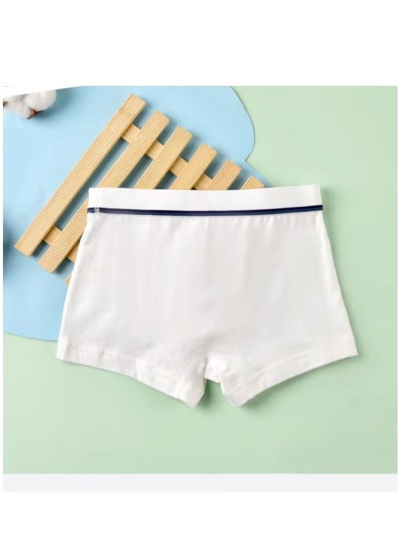 RedMapleTEK Boys Underwear A-line Boxer Children Cotton Underwear Solid Color 5 Pack White - Image 5