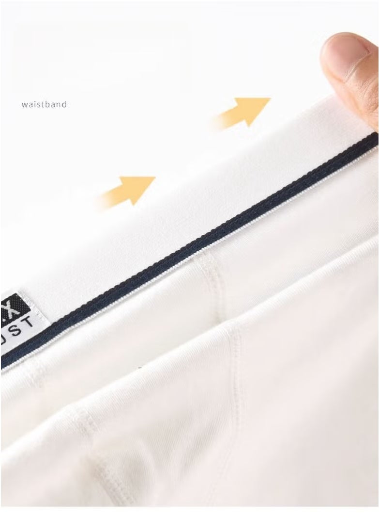 RedMapleTEK Boys Underwear A-line Boxer Children Cotton Underwear Solid Color 5 Pack White - Image 3