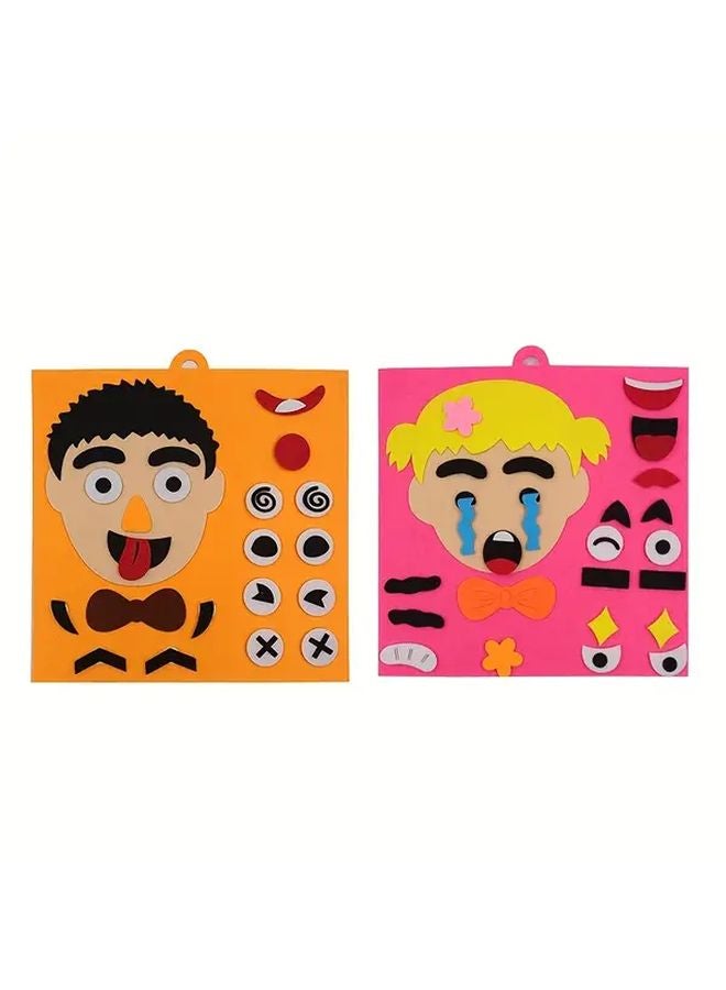 Kids Facial Expression Puzzle Stickers Handcrafted Educational Toy For Boys And Girls - Image 1