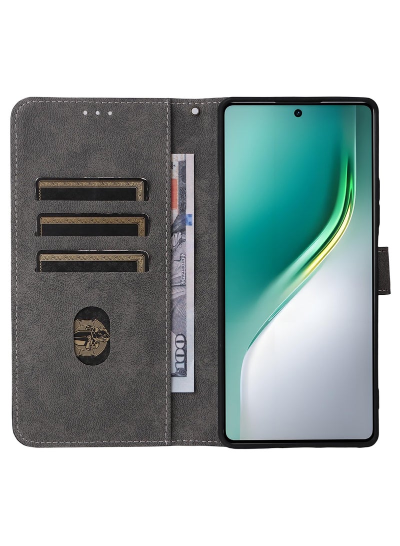 For Tecno Camon 40 Pro 5G Flip Cover with Detachable lanyard, PU Leather Full Body Protection Shockproof Flip Mobile Phone Case, RFID Anti-theft Brush Folio Wallet Case  - Image 5