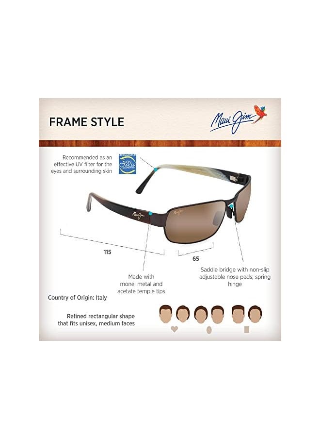 MAUI JIM - Sunglasses | Black Coral 249 | Rectangular Frame, with Patented PolarizedPlus2 Lens Technology - Image 1