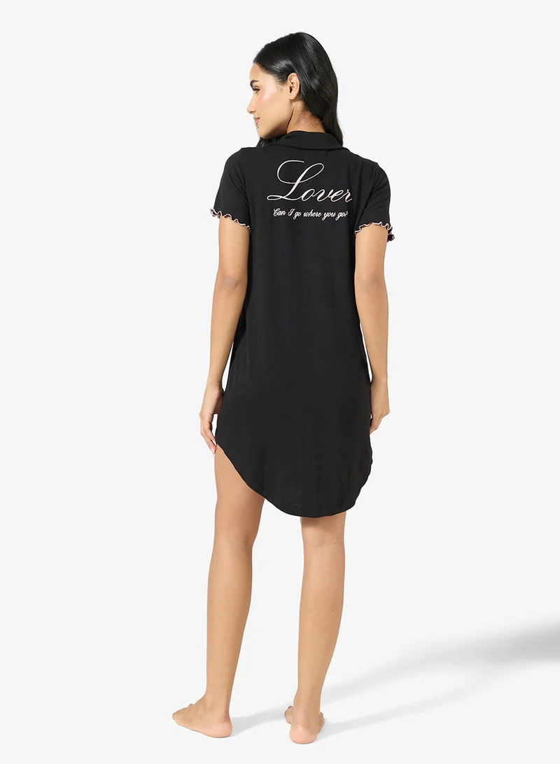 جينجر قميص نوم بأزرار