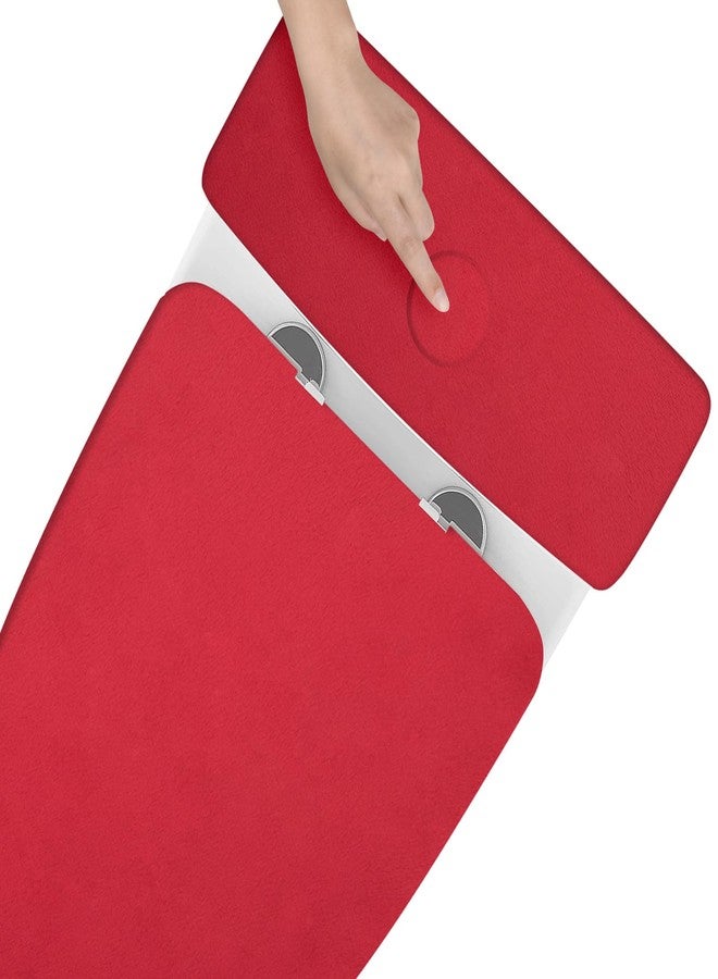 Homakover Toilet Lid Cover and Toilet Tank Lid Cover Replacement Toilet Cover with Elastic Bottom for Bathroom Decor Accessories (Red) - Image 5