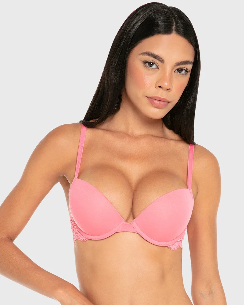 لا سينزا La Senza Remix Plunge Push Up Cotton Wired Bra