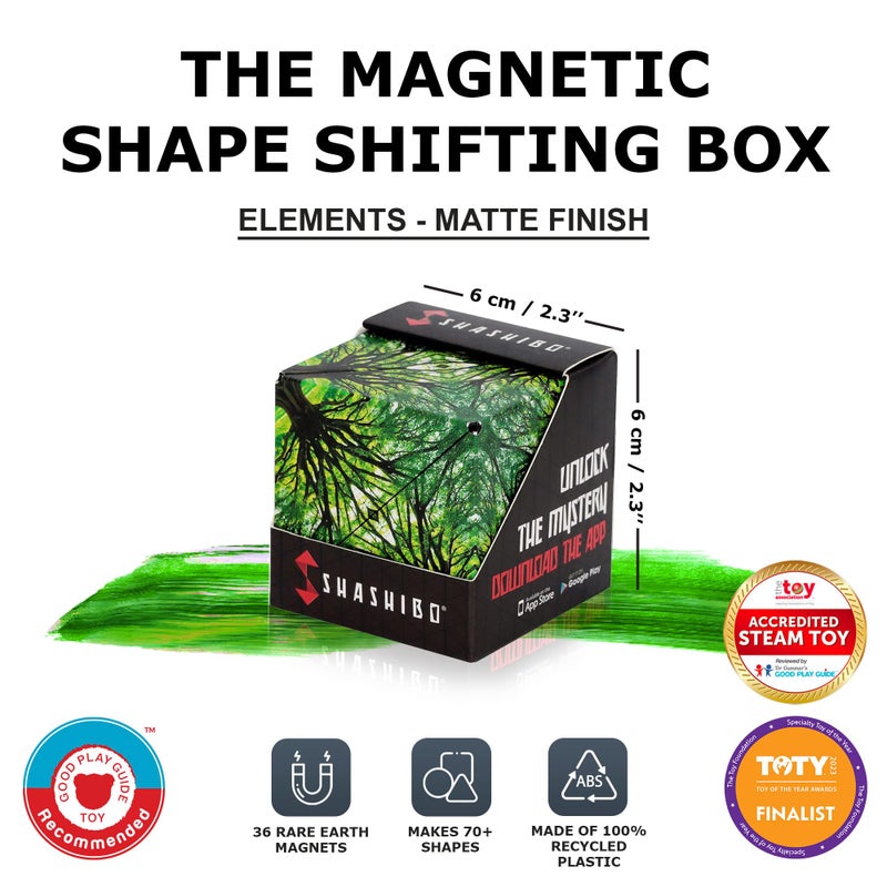 Shashibo Shape Shifting Box - Award-Winning Fidget Toy w/ 36 Rare Earth Magnets - Fidget Cube Transforms Into Over 70 Shapes, Sensory Toy Gift for Kids, Teens, and Adults (Elements) - Image 2