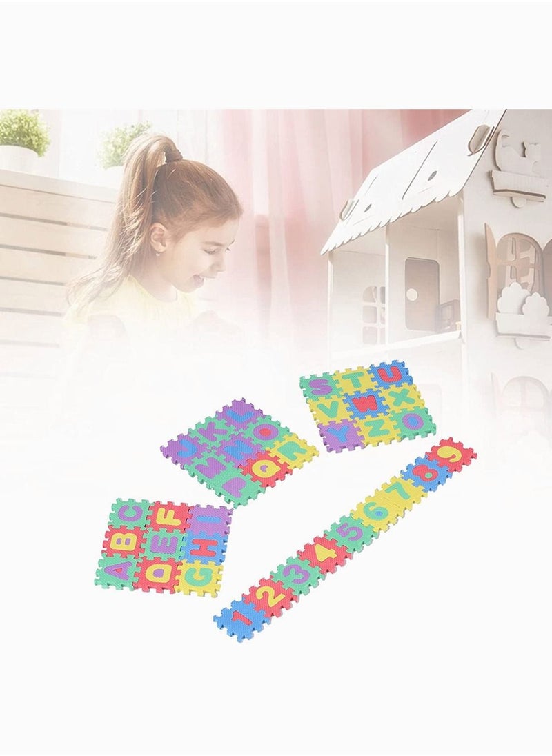 SYOSI - Foam Puzzle Mat, SYOSI Alphabet and Numbers Kids Foam Puzzle Play Mat, 36 Piece Set, Each Mat Measures 5X5CM Interlocking EVA Floor Tiles with Alphabet and Numbers - Image 1