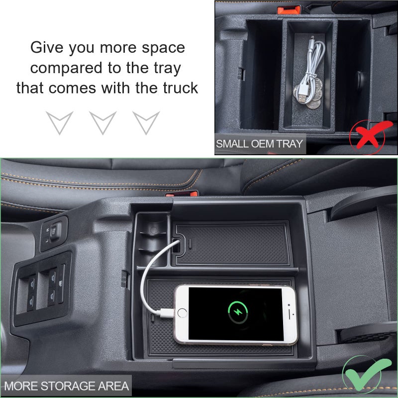 TOPINSTALL 21-24 Tray Compatible with 2021-2024 Ford Bronco & 2025+ Bronco 2-Door & 2025+ 4-Door Manual Transmission, Full Size Bronco Organizer (NO for 25 4-Door Automatic & Sport Model) - Image 4