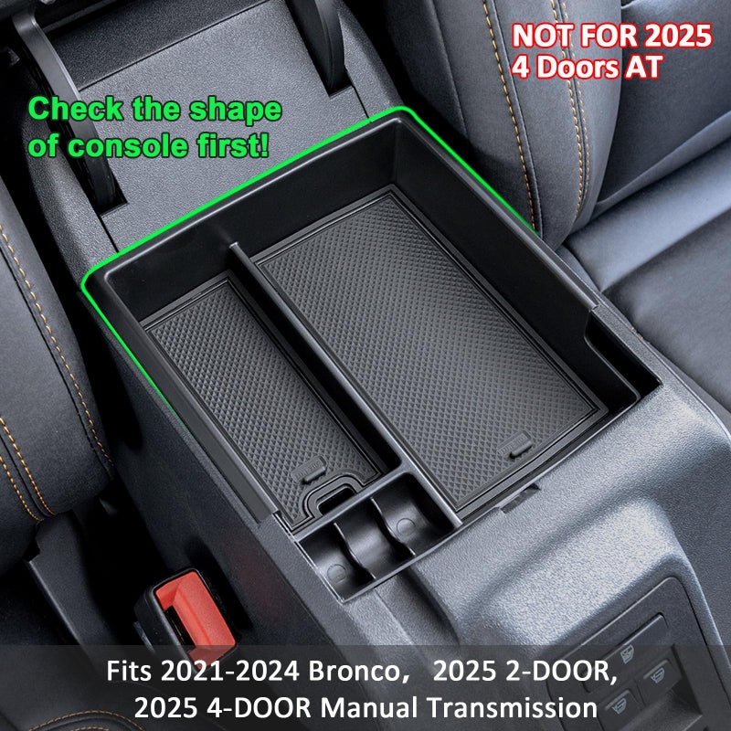 TOPINSTALL 21-24 Tray Compatible with 2021-2024 Ford Bronco & 2025+ Bronco 2-Door & 2025+ 4-Door Manual Transmission, Full Size Bronco Organizer (NO for 25 4-Door Automatic & Sport Model) - Image 2