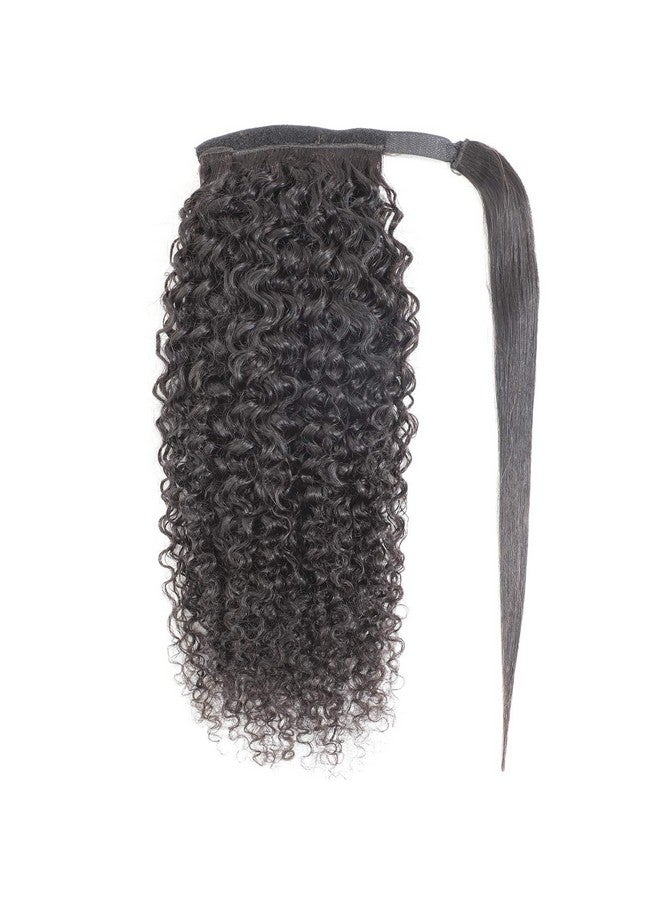 Feelgrace Kinky Curly Human Hair Ponytail Wrap Around Ponytail Extension Kinky Curly Afro Ponytail Clip In Human Hair Extension Natural Looking Black 10A Brazilian Ponytail Hair 14 Inch - Image 5