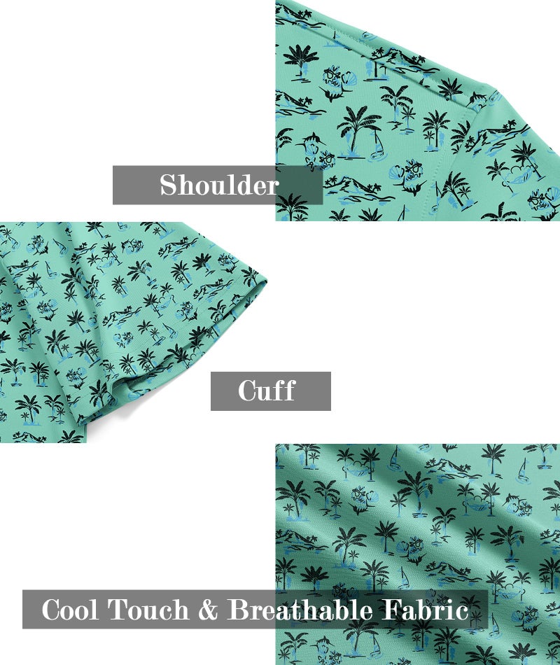 ZITY Men's Golf Shirts Short Sleeve Moisture Wicking Performance Print Patterns Casual Collared Golf Polo Shirt for Men - Image 5