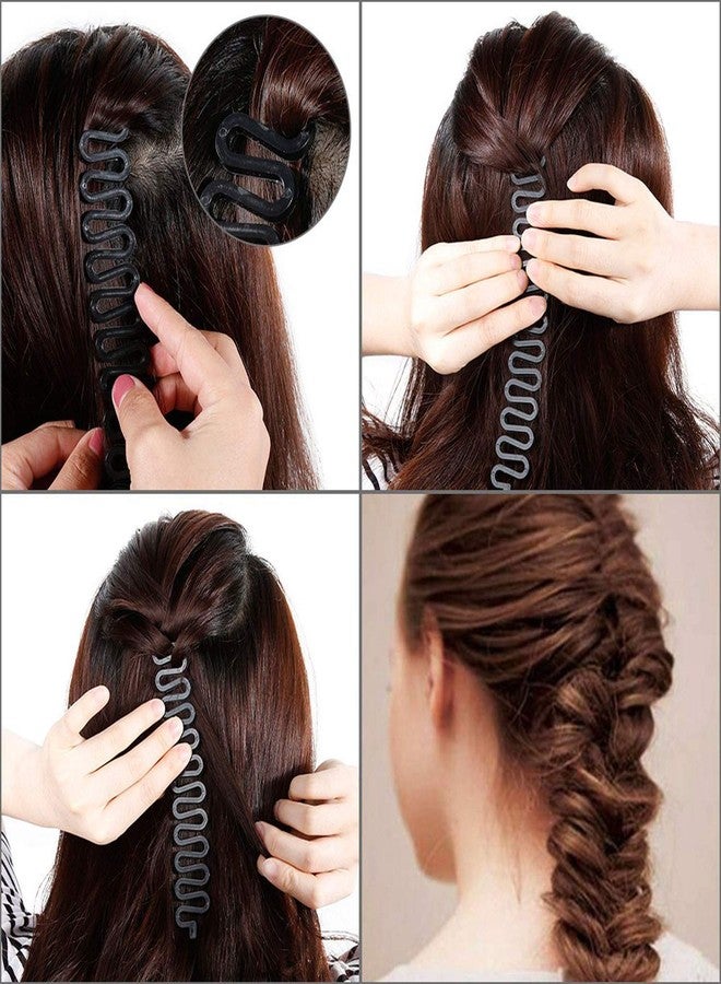 QUILBOOL Hair Tail Tools Set Hair Braiding Roller With Hook Magic Hair Twist Styling Bun Maker French Hair Braiders DIY Hair Style Accessories Black for Women Girls - Black. (1 pc) - Image 2