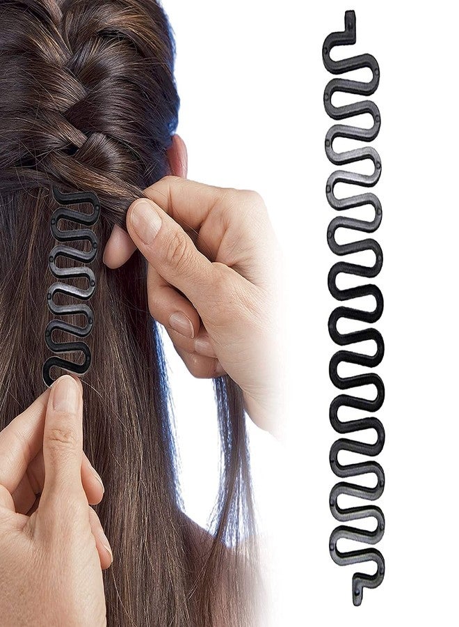 QUILBOOL Hair Tail Tools Set Hair Braiding Roller With Hook Magic Hair Twist Styling Bun Maker French Hair Braiders DIY Hair Style Accessories Black for Women Girls - Black. (1 pc) - Image 1