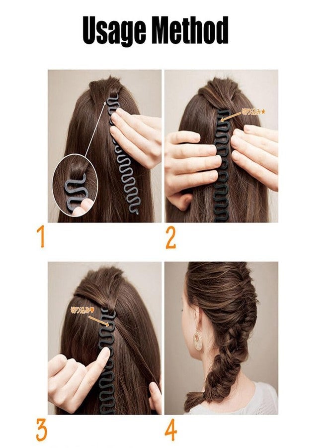 QUILBOOL Hair Tail Tools Set Hair Braiding Roller With Hook Magic Hair Twist Styling Bun Maker French Hair Braiders DIY Hair Style Accessories Black for Women Girls - Black. (1 pc) - Image 3