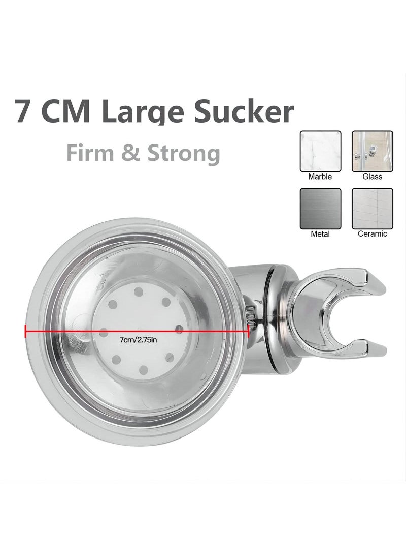 Sweet seven Adjustable Suction Cup Shower Head Holder, Wall Mounted Bracket for Handheld Showerhead - Removable & Height Adjustable - Silver, 2 Pack - Image 3