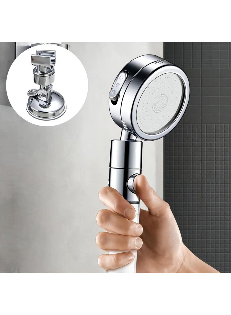 Sweet seven Adjustable Suction Cup Shower Head Holder, Wall Mounted Bracket for Handheld Showerhead - Removable & Height Adjustable - Silver, 2 Pack - Image 2