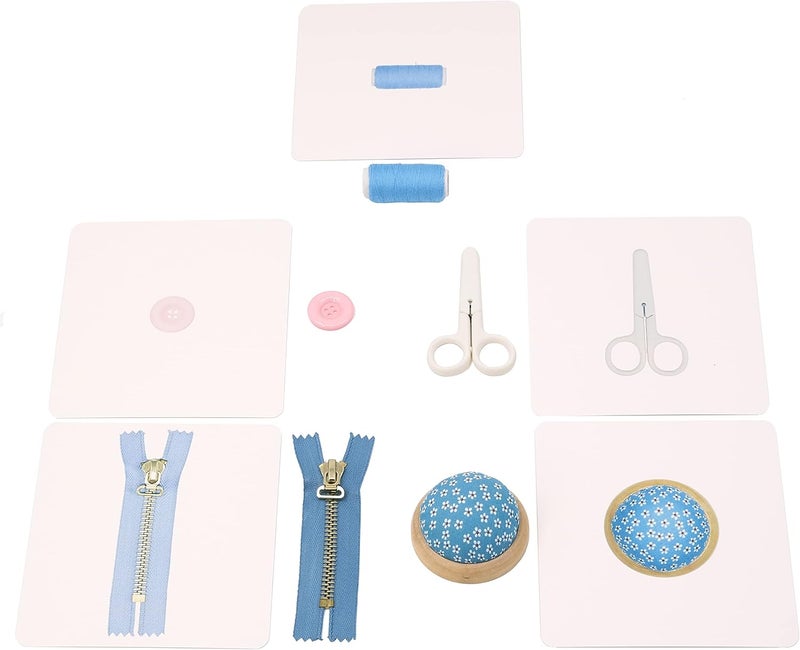 Kiddison Montessori Language Materials Objects with Identical Cards Matching Game Minitures Flash Cards Cleaning Tools Hair Accessories Sewing Items Sewing Items - Image 1