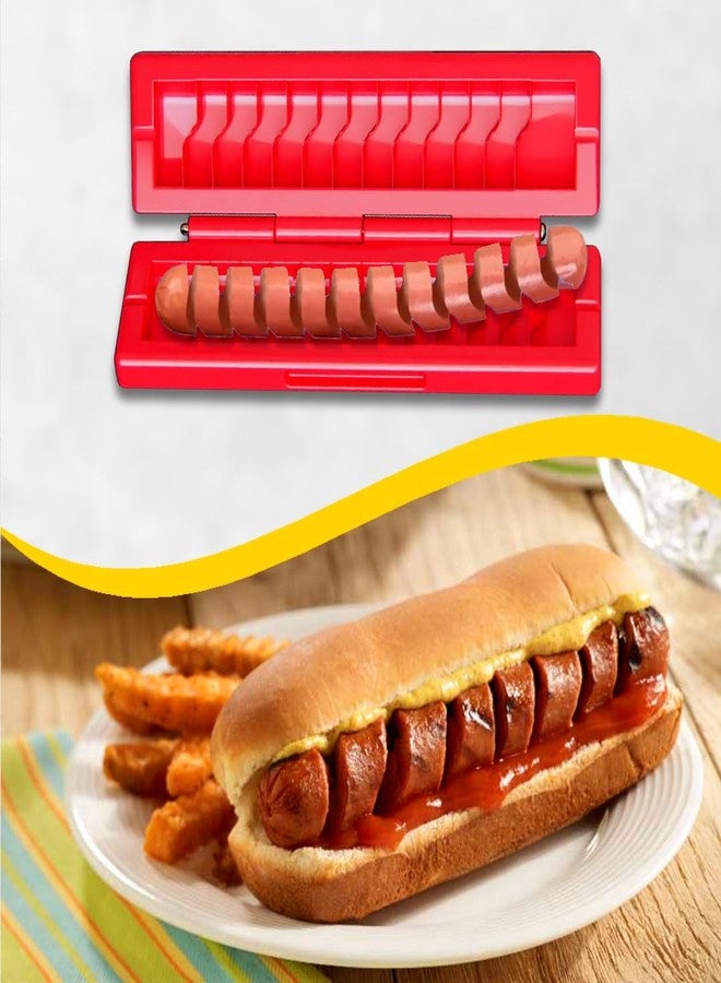 TRUSTELLA - Hotdog Twister and Spiralizer + Bonus Skewers - Durable Food-Grade Plastic for Perfect Spiral Cuts - Great for Grilling by: Air Fryer, Oven & Microwave - Kitchen & Outdoor BBQ Tool - Image 1
