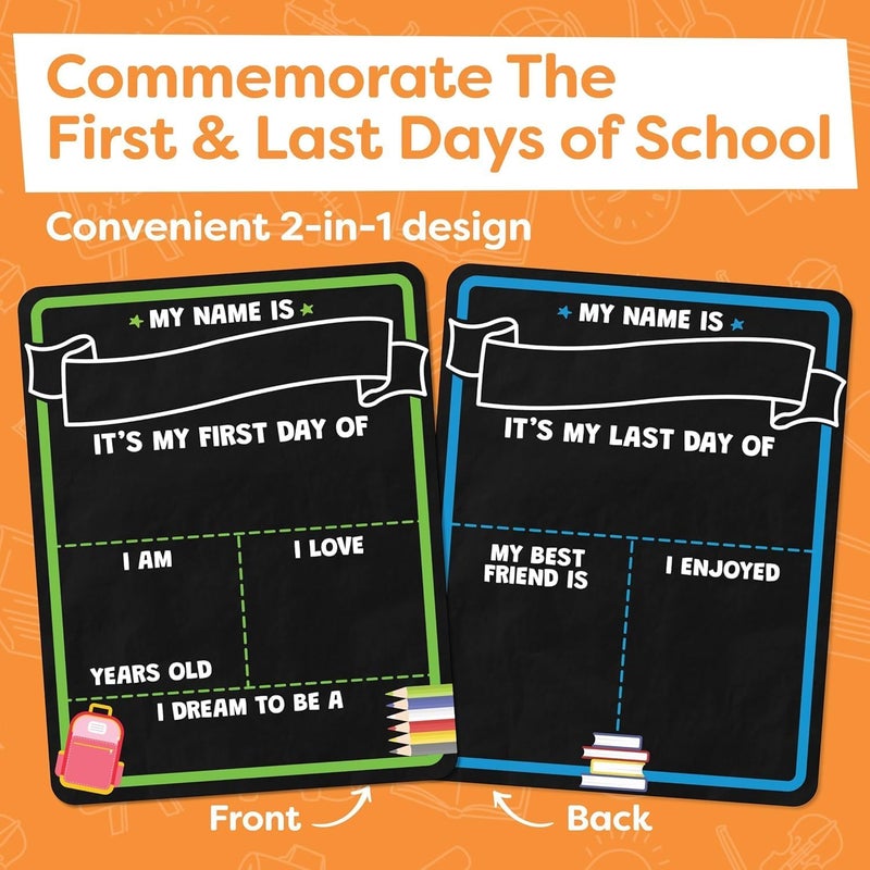 Al Raied ARS® First Day of School Board Sign - Double-Sided Chalkboard for First & Last Day of School - Image 3