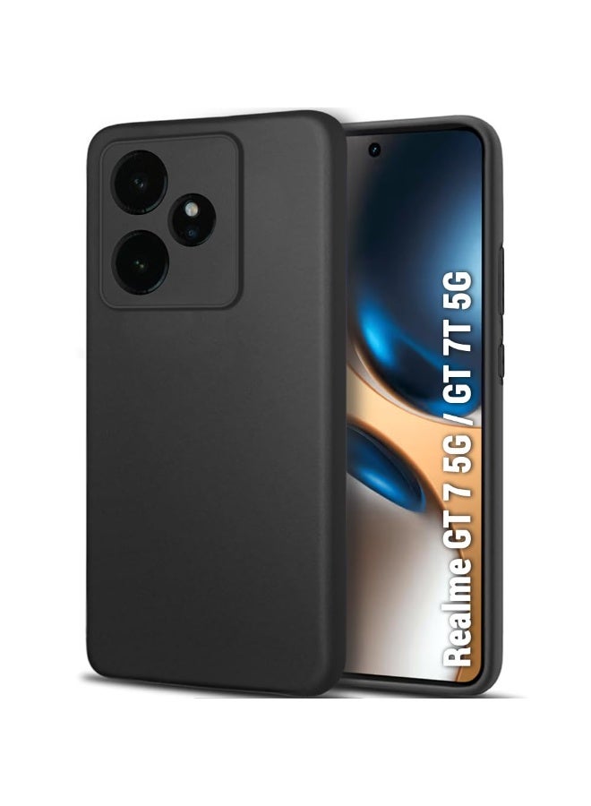Case For Realme GT 7 / Realme GT 7T / GT 7 Dream Edition 5G Soft Flexible Matte Black Cover Rubberized Silicone TPU Full Camera protection Shock Proof Bumper Case - Image 1