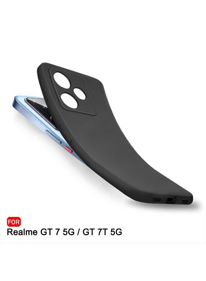 Case For Realme GT 7 / Realme GT 7T / GT 7 Dream Edition 5G Soft Flexible Matte Black Cover Rubberized Silicone TPU Full Camera protection Shock Proof Bumper Case - Image 5