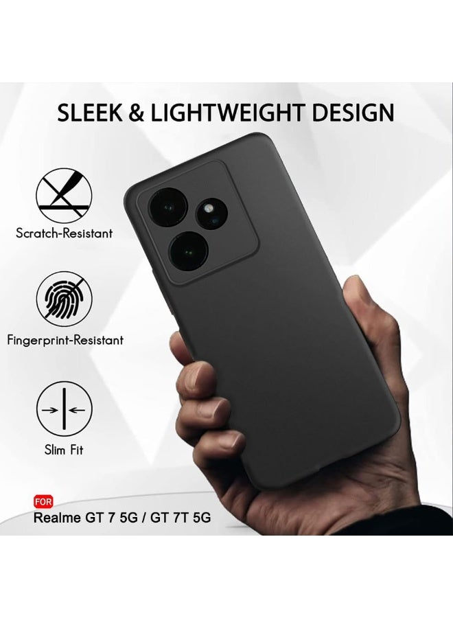 Case For Realme GT 7 / Realme GT 7T / GT 7 Dream Edition 5G Soft Flexible Matte Black Cover Rubberized Silicone TPU Full Camera protection Shock Proof Bumper Case - Image 3