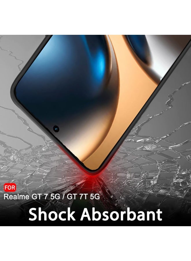Case For Realme GT 7 / Realme GT 7T / GT 7 Dream Edition 5G Soft Flexible Matte Black Cover Rubberized Silicone TPU Full Camera protection Shock Proof Bumper Case - Image 4