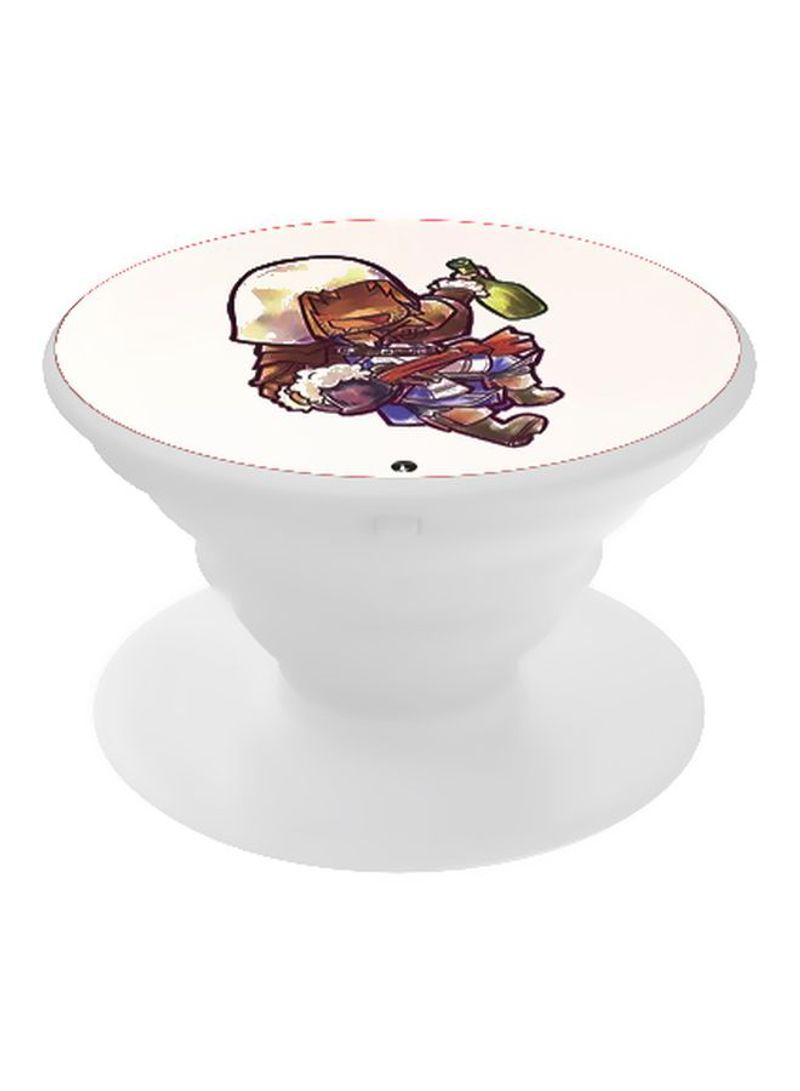 RKN Printed Pop Socket Phone Grip White/Blue/Brown - Image 2