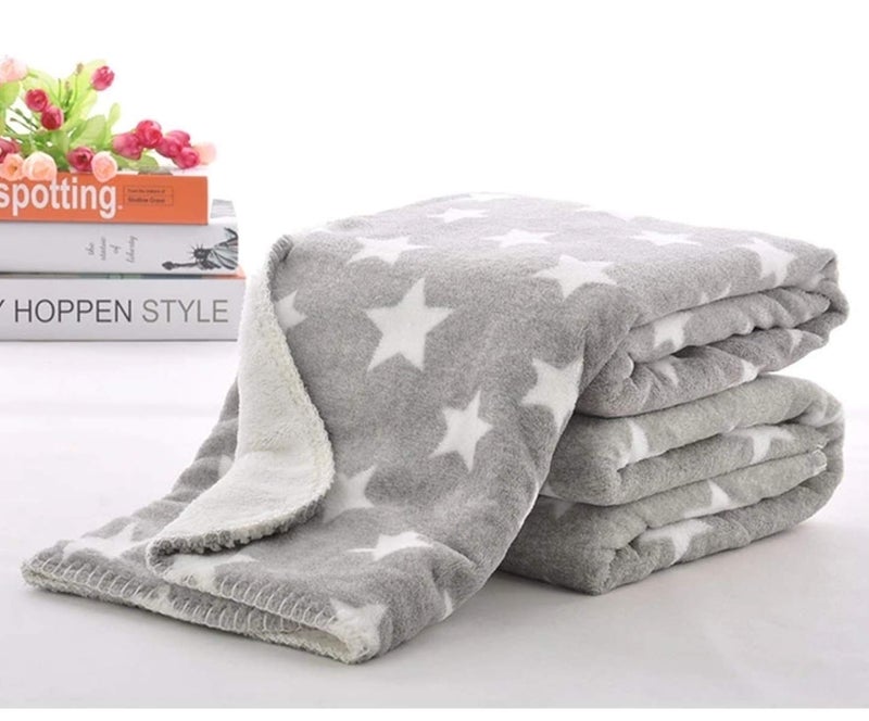Brandonn Newborn Grey Star Polka Wrapping Sheet Cum Baby Blanket for Babies - Image 4