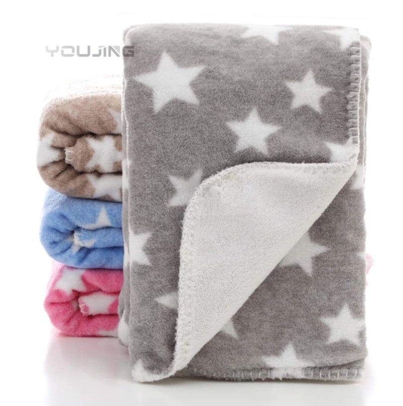 Brandonn Newborn Grey Star Polka Wrapping Sheet Cum Baby Blanket for Babies - Image 3